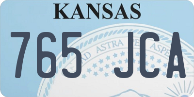 KS license plate 765JCA