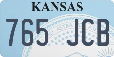 KS license plate 765JCB