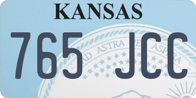 KS license plate 765JCC