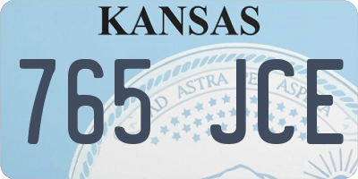 KS license plate 765JCE