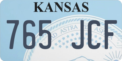 KS license plate 765JCF