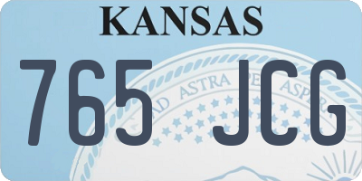 KS license plate 765JCG