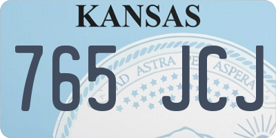 KS license plate 765JCJ