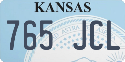 KS license plate 765JCL