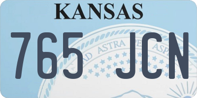 KS license plate 765JCN