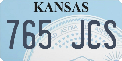 KS license plate 765JCS