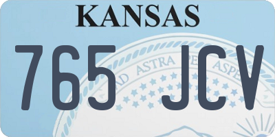 KS license plate 765JCV