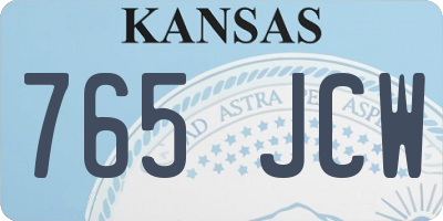 KS license plate 765JCW