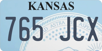 KS license plate 765JCX
