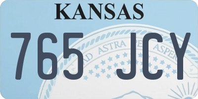 KS license plate 765JCY