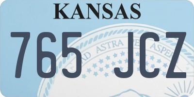 KS license plate 765JCZ