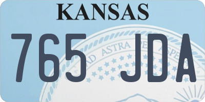 KS license plate 765JDA