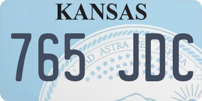 KS license plate 765JDC