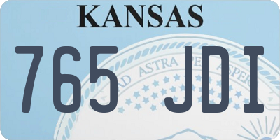 KS license plate 765JDI