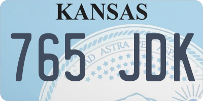 KS license plate 765JDK