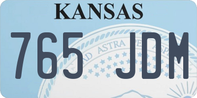 KS license plate 765JDM