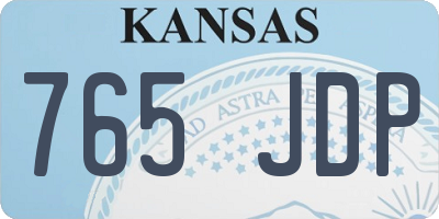 KS license plate 765JDP