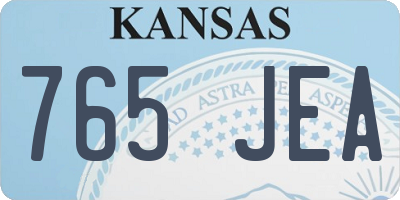 KS license plate 765JEA