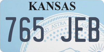 KS license plate 765JEB