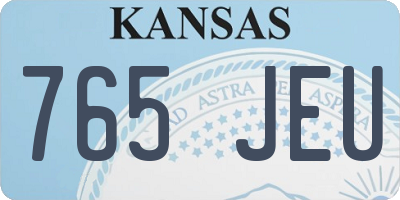 KS license plate 765JEU