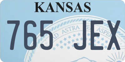 KS license plate 765JEX