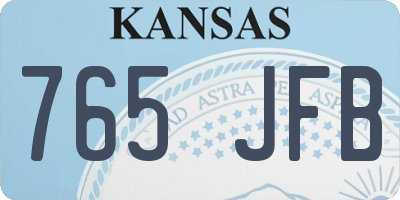 KS license plate 765JFB