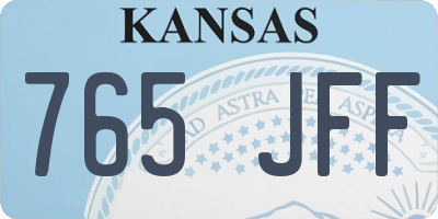 KS license plate 765JFF