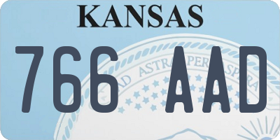 KS license plate 766AAD