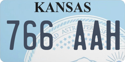 KS license plate 766AAH