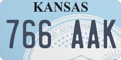 KS license plate 766AAK