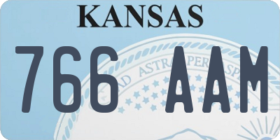 KS license plate 766AAM