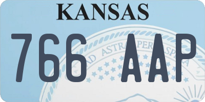 KS license plate 766AAP