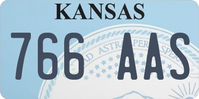 KS license plate 766AAS