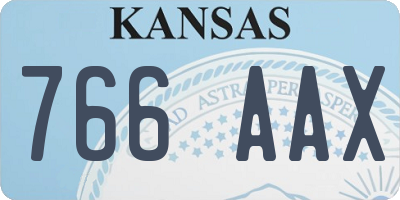KS license plate 766AAX
