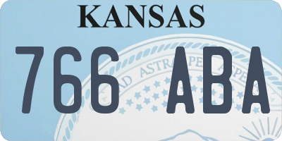 KS license plate 766ABA