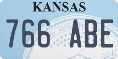 KS license plate 766ABE