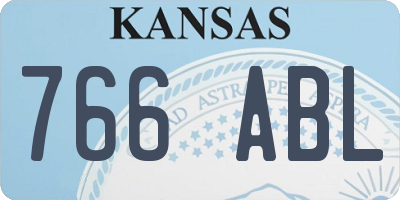 KS license plate 766ABL