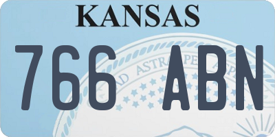 KS license plate 766ABN