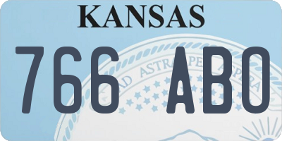 KS license plate 766ABO
