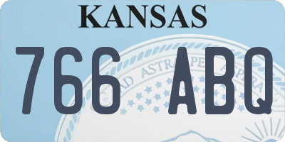 KS license plate 766ABQ