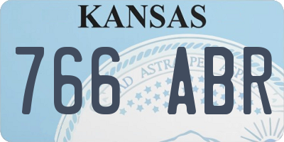 KS license plate 766ABR