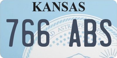 KS license plate 766ABS
