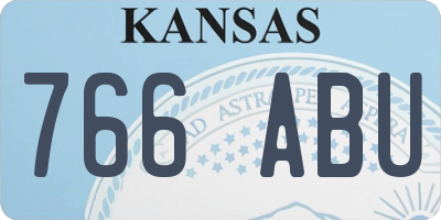 KS license plate 766ABU