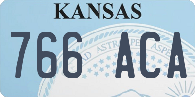 KS license plate 766ACA