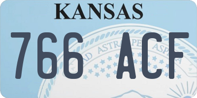 KS license plate 766ACF