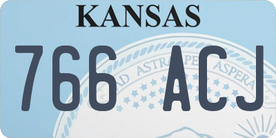 KS license plate 766ACJ
