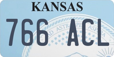 KS license plate 766ACL