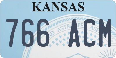 KS license plate 766ACM
