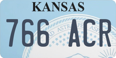KS license plate 766ACR
