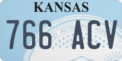 KS license plate 766ACV